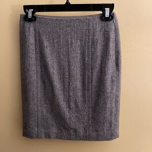 Ann Taylor Charcoal Pencil Skirt w/Flat Front and Fully Lined, Slit in Back